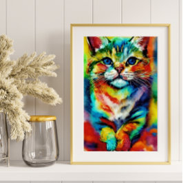 Eine spielerische und schwindelerregende Katze Poster