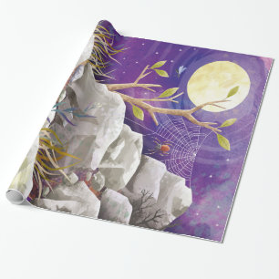 Eine Spinne auf dem Berg Geschenk für Spinnenlie Geschenkpapier