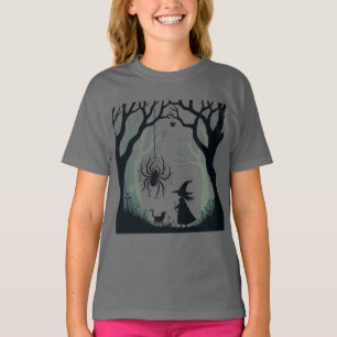 Eine Spinne, eine Hexe und ein Wald-Ausschnitt  T-Shirt