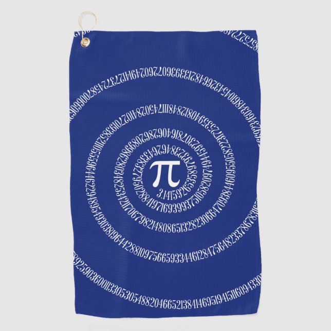 Eine Spirale aus Pi Graphic auf einem  Golfhandtuch (Vorderseite)
