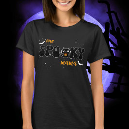 Eine Spooky Mama jede Person mit Halloween Cat T-Shirt