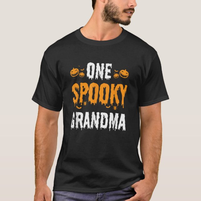 Eine Spooky Oma Großmutter Matching Family Hal T-Shirt (Vorderseite)