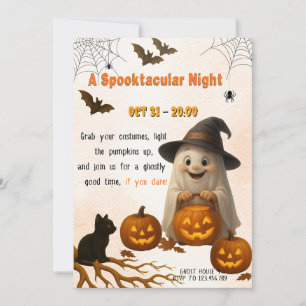 Eine spuknacht   Halloween-Geist und -Kürbis Einladung