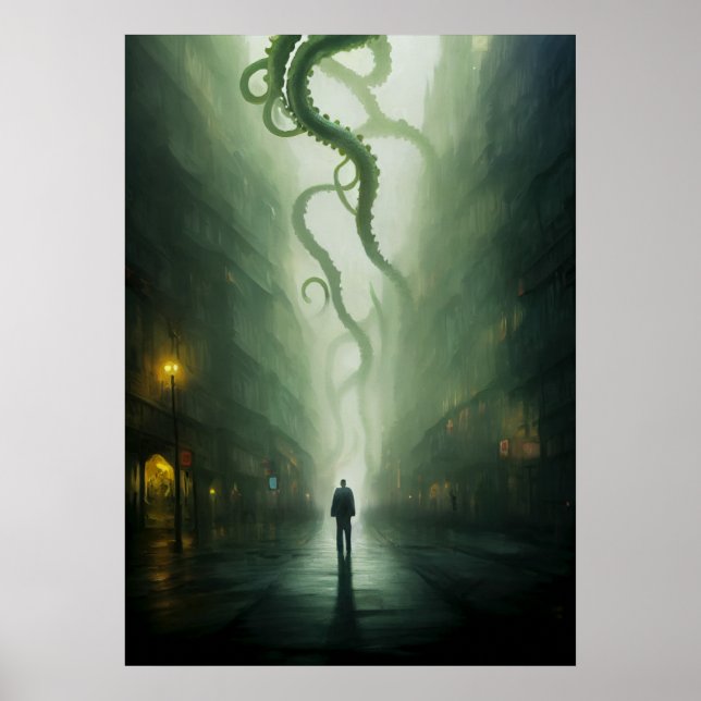 Eine Stadt unter dem Horror Cthulhu Poster (Vorne)