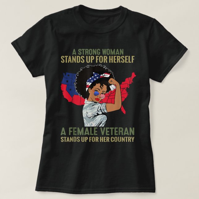 Eine starke Frau steht für sich selbst eine weibli T-Shirt (Design vorne)