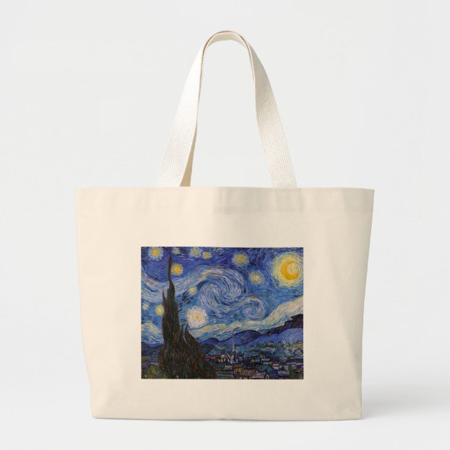 Eine Starry Night: Saint Remy von Vincent Van Gogh Jumbo Stoffbeutel (Vorne)