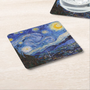 Eine Starry Night: Saint Remy von Vincent Van Gogh Rechteckiger Pappuntersetzer