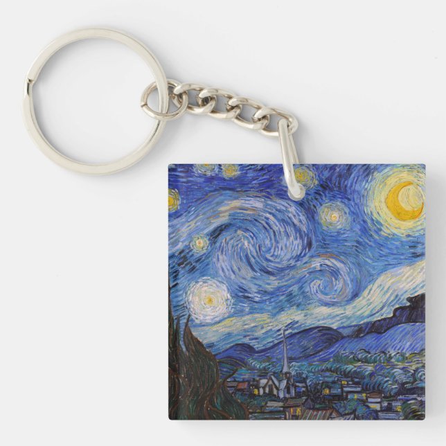 Eine Starry Night: Saint Remy von Vincent Van Gogh Schlüsselanhänger (Vorderseite)