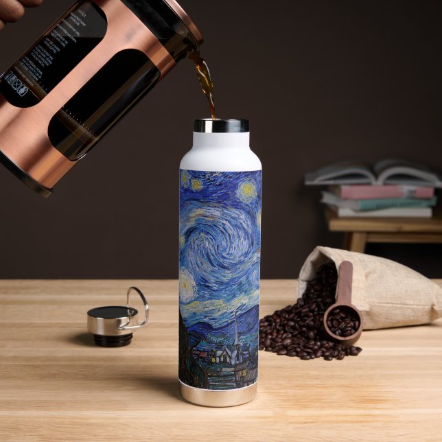 Eine Starry Night: Saint Remy von Vincent Van Gogh Trinkflasche (Kaffee)