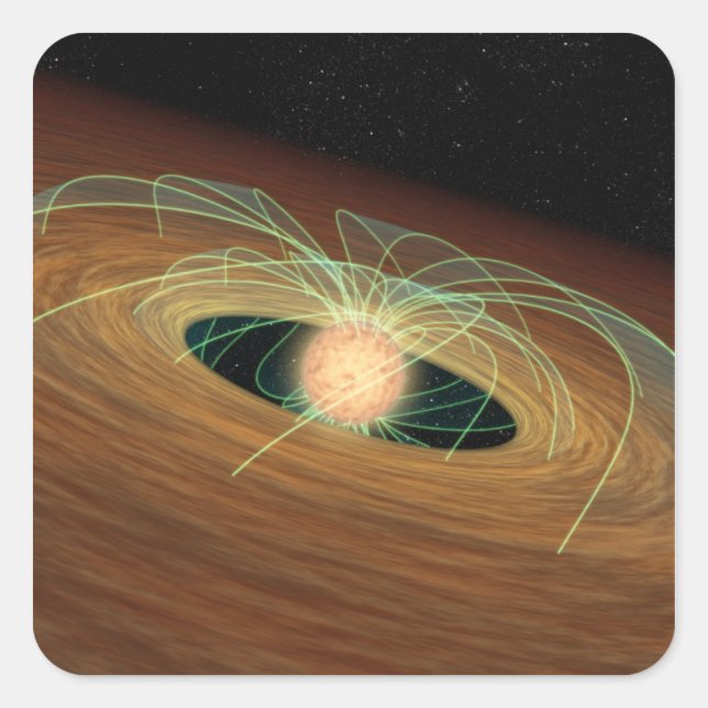 Eine staubige Planet bildende Scheibe im Orbit Quadratischer Aufkleber (Vorderseite)