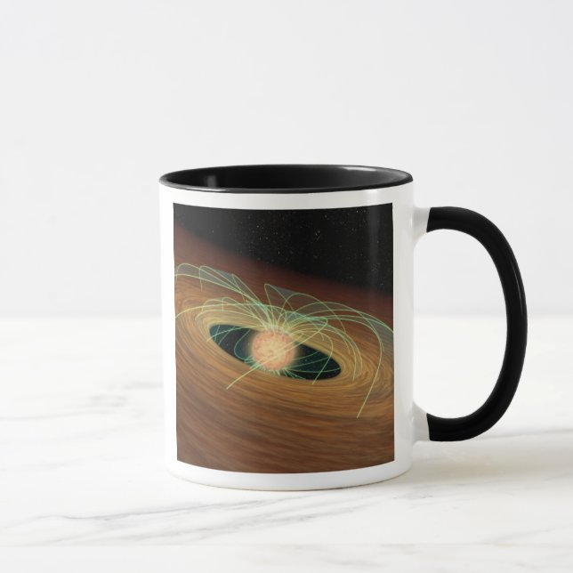 Eine staubige Planet bildende Scheibe im Orbit Tasse (Rechts)