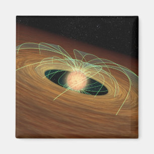 Eine staubige Planet-bildenscheibe in der Bahn Magnet