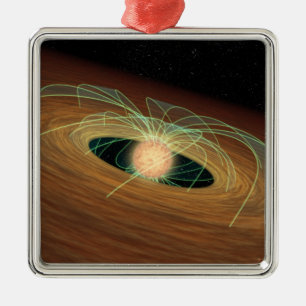 Eine staubige Planet-bildenscheibe in der Bahn Ornament Aus Metall