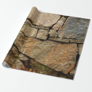 Eine Steinmauer aus Kopfsteinpflaster-Hintergrund Geschenkpapier