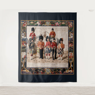 Eine Stickerei schottischer Regimenter 1895 Wandteppich