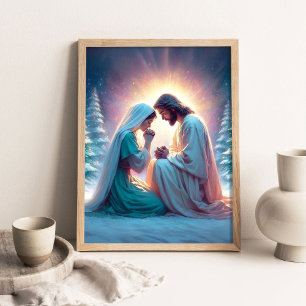 Eine stille Nacht, Weihnachten Christliche Kunst, Poster
