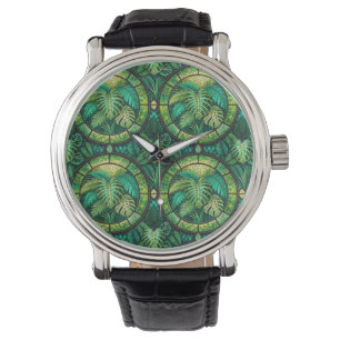 Eine stilvolle Armbanduhr mit rundem Gesicht