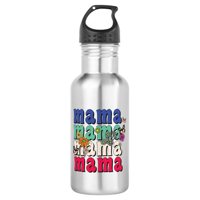 Eine stilvolle Hommage an die Mama Edelstahlflasche (Vorderseite)