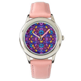 Eine stilvolle Uhr mit einem lebendigen violetten 