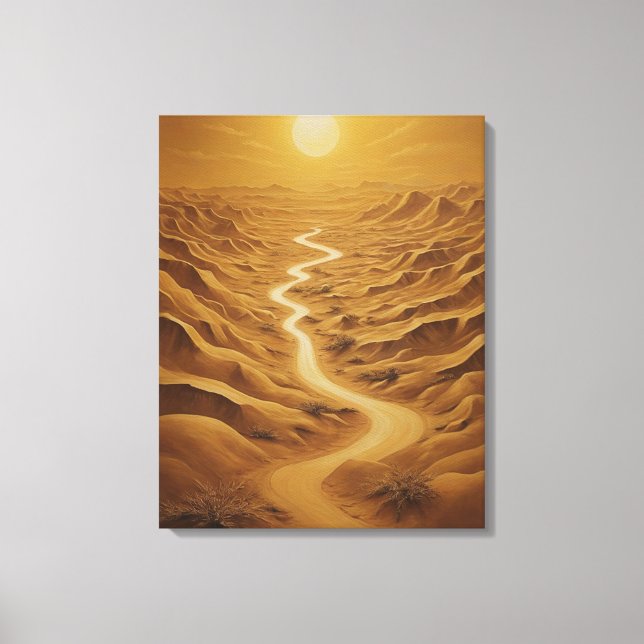 eine Straße durch eine Wüste Leinwanddruck (Vorderseite)