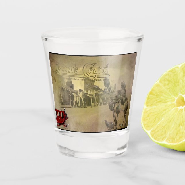 Eine Straße im Grabstein Arizona Schnapsglas (Vorderseite)