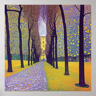 Eine Straße im Herbst Park Poster