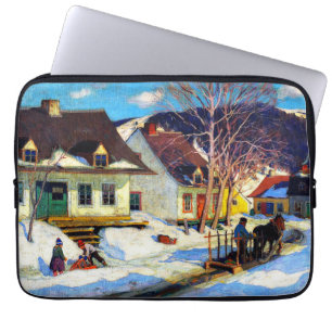 Eine Straße in einem Dorf in Québec von Clarence G Laptopschutzhülle
