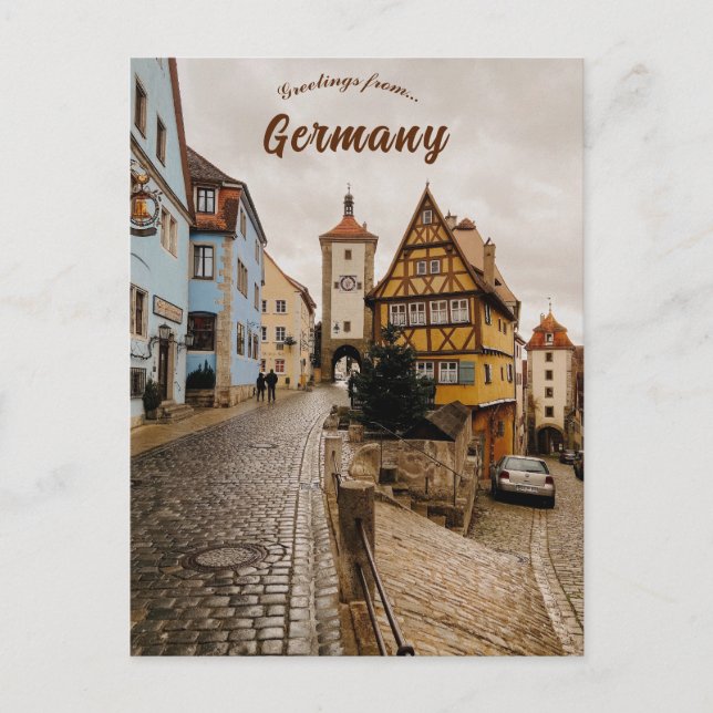 Eine Straße in Rothenburg Postkarte (Vorderseite)