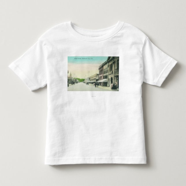 Eine Straße SceneRedwood Stadt, CA Kleinkind T-shirt (Vorderseite)