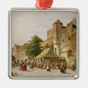 Eine Straßen-Szene in Amsterdam Ornament Aus Metall