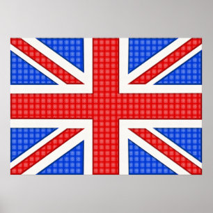 Eine strukturierte Union Jack-Flagge. Poster