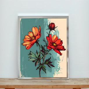Eine Studie in Orange und Green Fotodruck