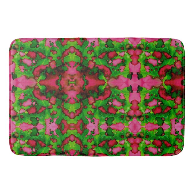 Eine Studie in Rosa und Grün Badematte (Vorderseite)