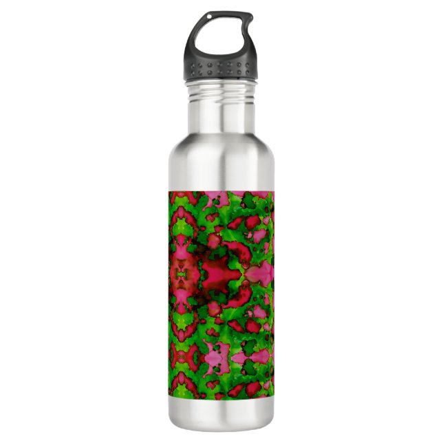 Eine Studie in Rosa und Grün Edelstahlflasche (Vorderseite)