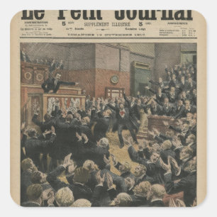 Eine stürmische Sitzung im Abgeordnetenhaus Quadratischer Aufkleber