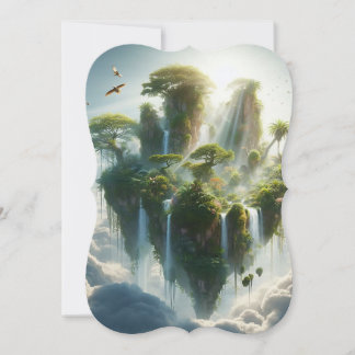 Eine surreal schwebende Insel am Himmel