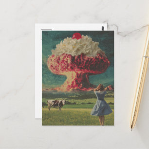 Eine surrealistische Wüstenexplosion auf der Milch Postkarte