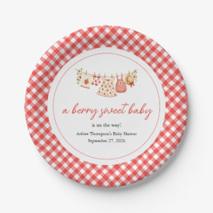 Eine süße Babyparty mit Beeren Pappteller