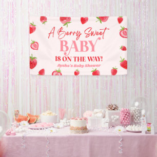 Eine süße Beeren-Baby-Erdbeer-Babyparty Banner