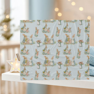 eine süße Familie von Kaninchen mit einem Baby Fleecedecke