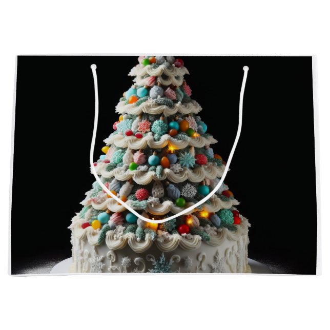 Eine süße Feier Der Weihnachtsbaumkuchen Große Geschenktüte (Vorderseite)