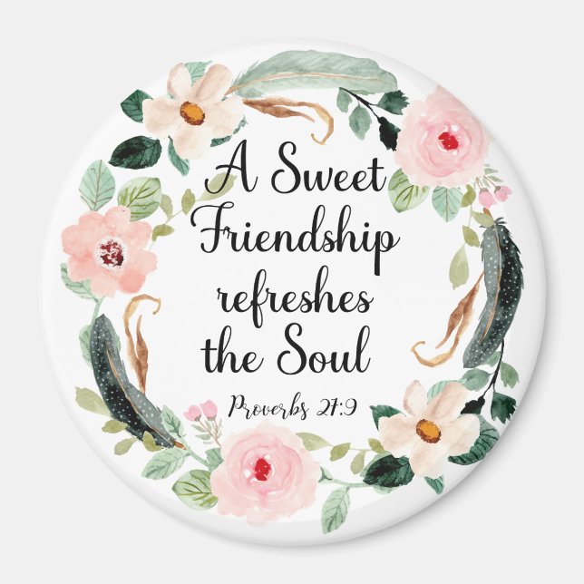 Eine süße Freundschaft erfrischt das Soul Floral Magnet (Vorne)