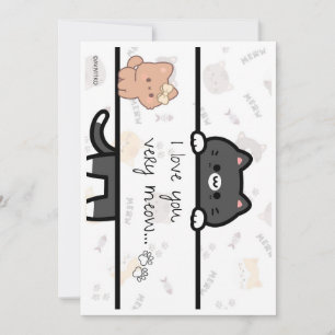 Eine süße Karte mit 'Ich liebe dich sehr Miau' für