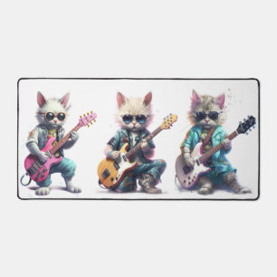 Eine süße Katze spielt Elektrogitarre Schreibtischunterlage