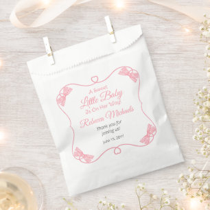Eine süße kleine Baby Pink Bows Girl Baby Dusche Geschenktütchen