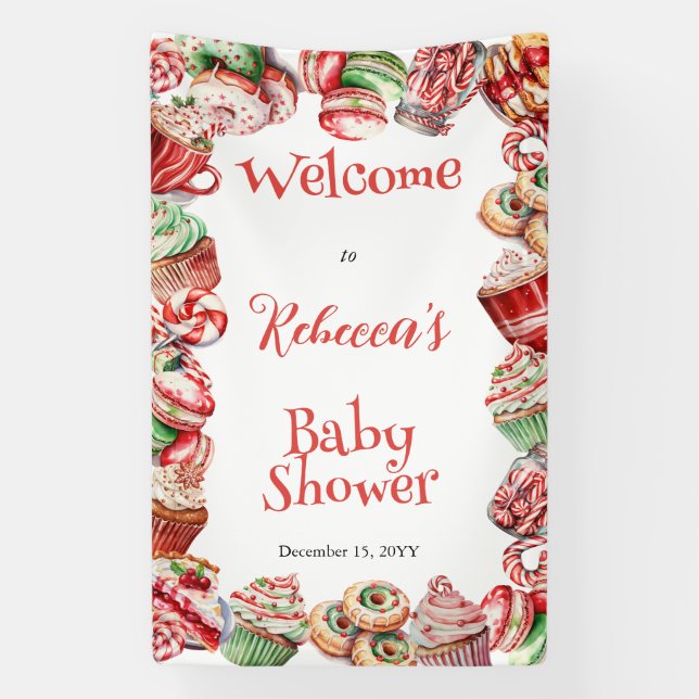 Eine süße kleine Babycreme-Rahmen-Dusche Banner (Vertikal)