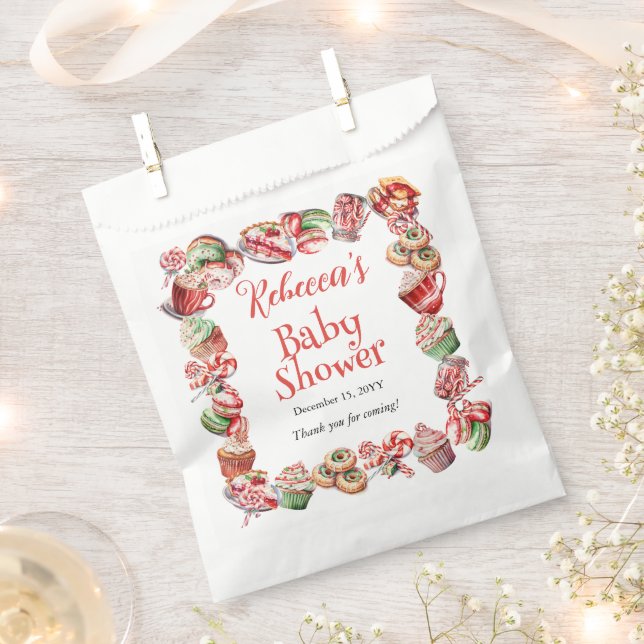 Eine süße kleine Babycreme-Rahmen-Dusche Geschenktütchen (Ausgeschnitten)