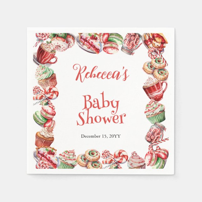 Eine süße kleine Babycreme-Rahmen-Dusche Serviette (Vorderseite)
