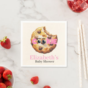 Eine süße kleine Cookie-Rosa-Baby-Party Serviette