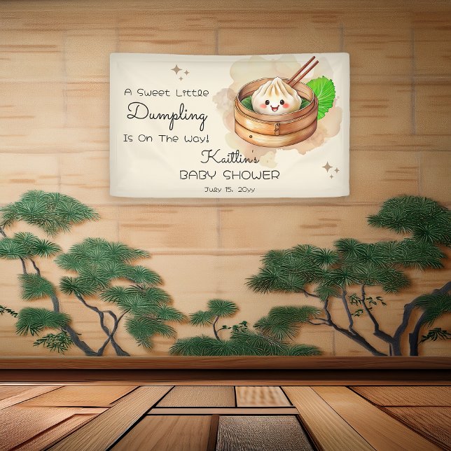 Eine süße kleine dumme Kwai Theme Babydusche Banner (A Sweet Little Dumpling Kwai Theme Baby Shower Banner)